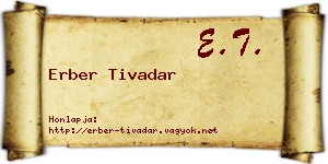 Erber Tivadar névjegykártya